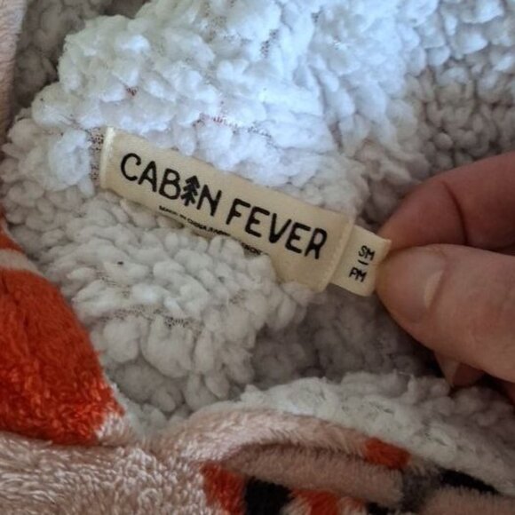 Cabin Fever Super Cozy Wearable Blanket Hoodie, Fox & Tree Print, Size S/M - Picture 2 of 6